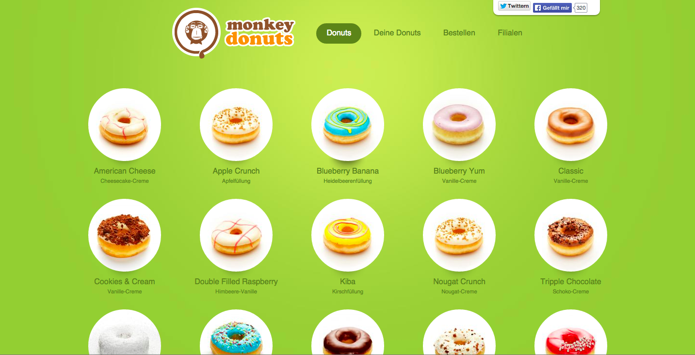 Monkey DOnuts Webseite